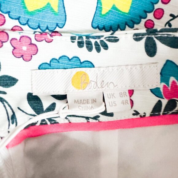 Boden Floral Teal Pink Pencil Skirt 4 - Picture 5 of 7